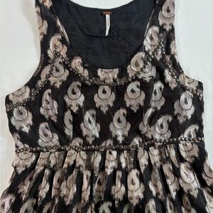 Free People metallic Black, Silver & Gold Embroidered Dress size 2